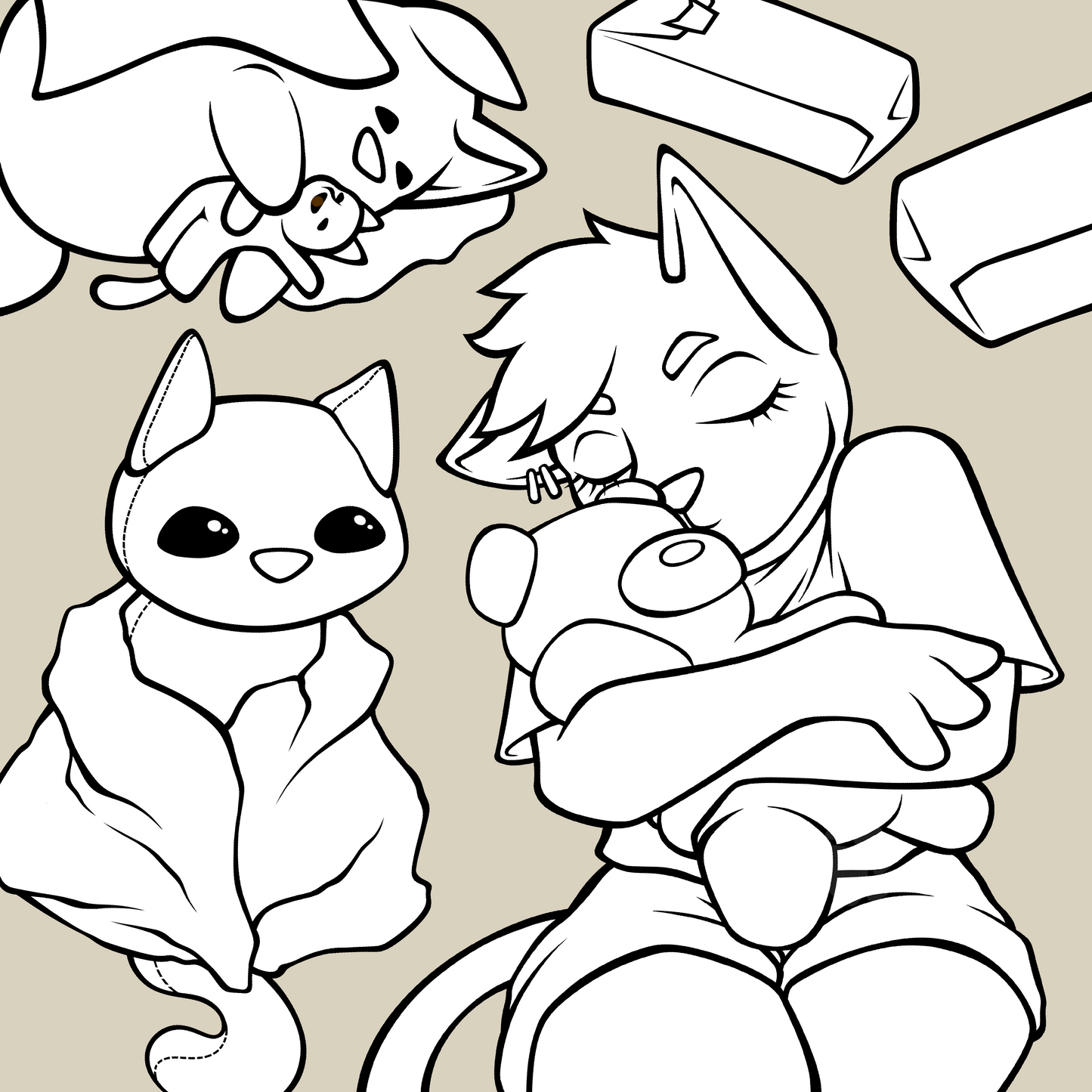 SadCat Paket - digitale Malvorlage