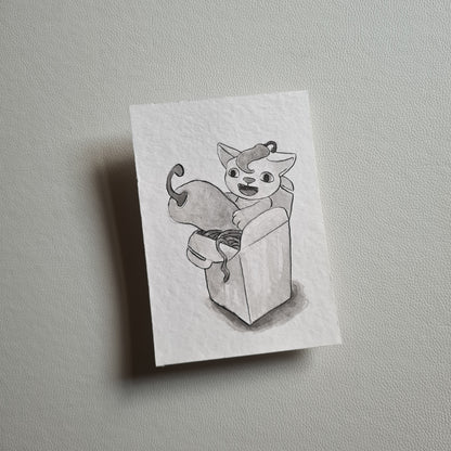 Original Ink Zeichnungen - Nudel Chili Box