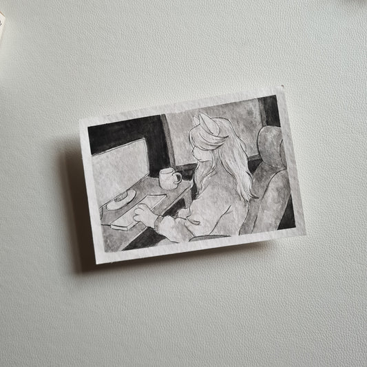 Original Ink Zeichnungen - Arbeit am PC