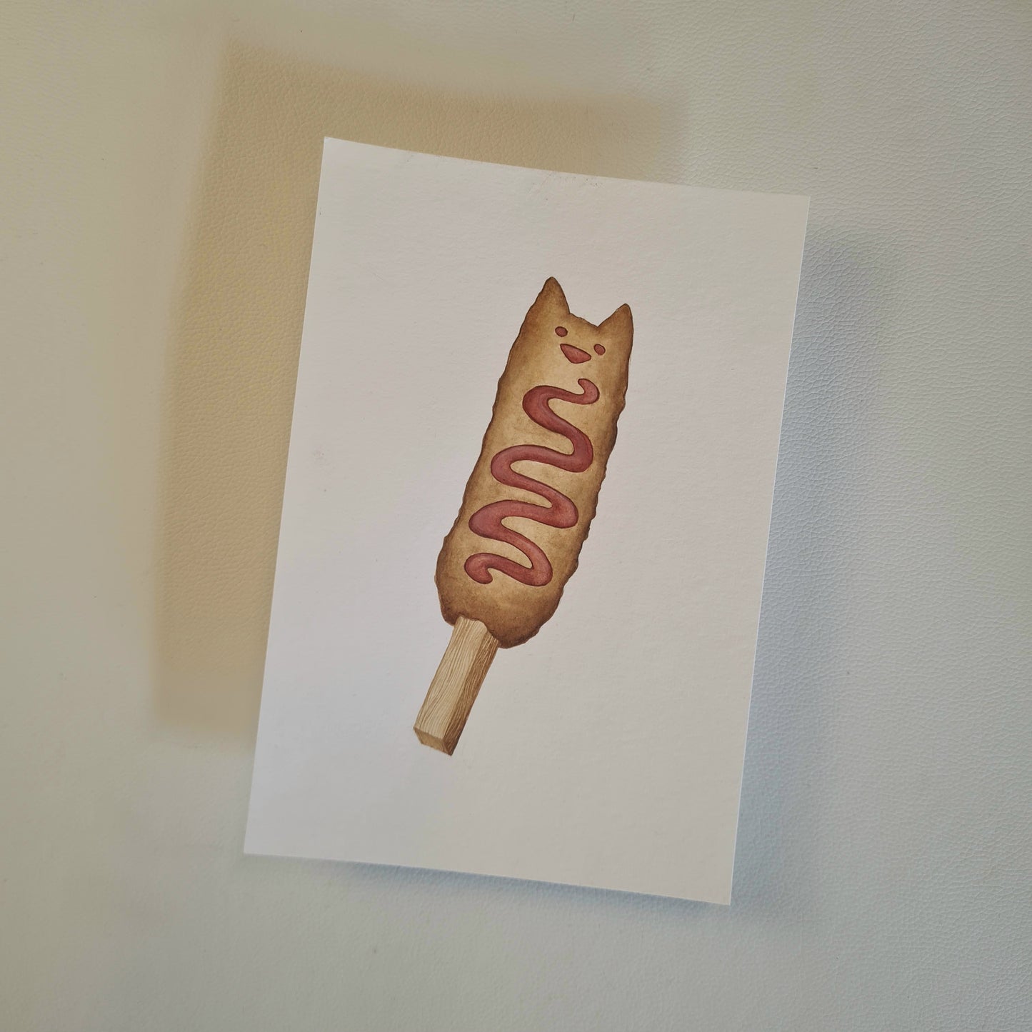 Original Aquarell - Corn Cat