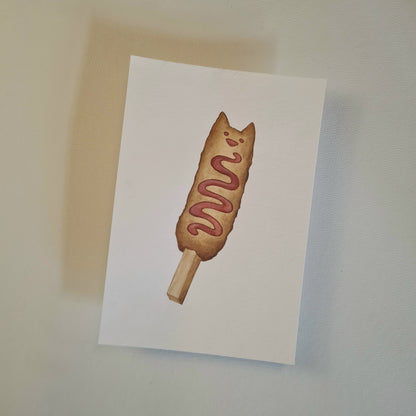 Original Aquarell - Corn Cat