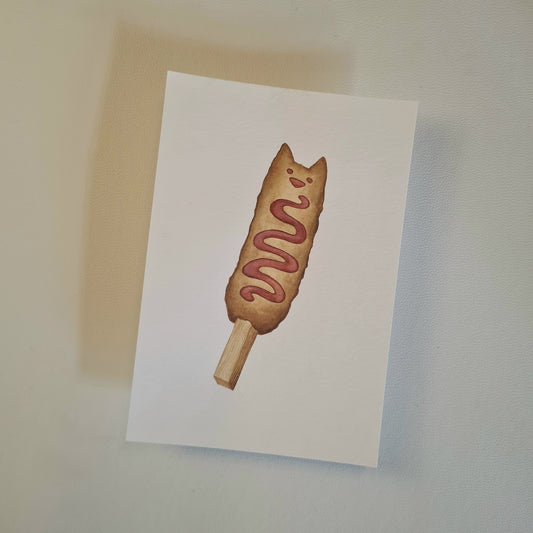 Original Aquarell - Corn Cat