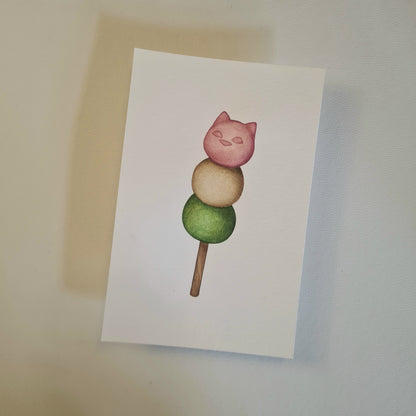 Original Aquarell - Hanamiau Dango