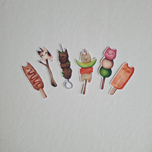 Sticker Paket - FoodCats an Stiel