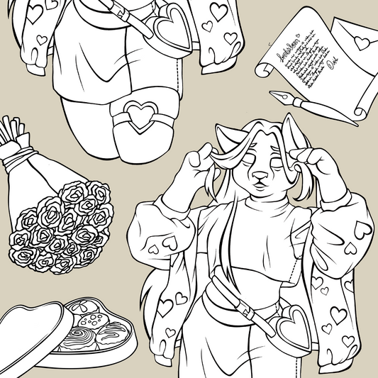 Love Paket - digitale Malvorlage