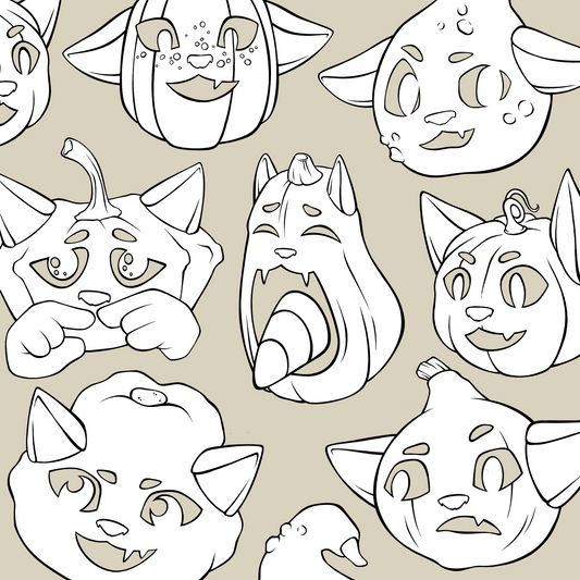 Kürbis Paket - digitale Malvorlage