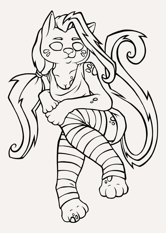 Luna - digitales Malvorlage