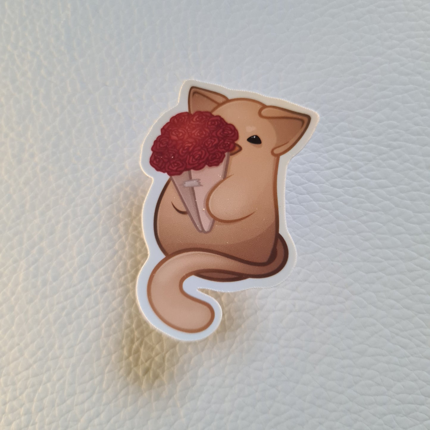 Bloob Katze Sticker - Rosenstrauß