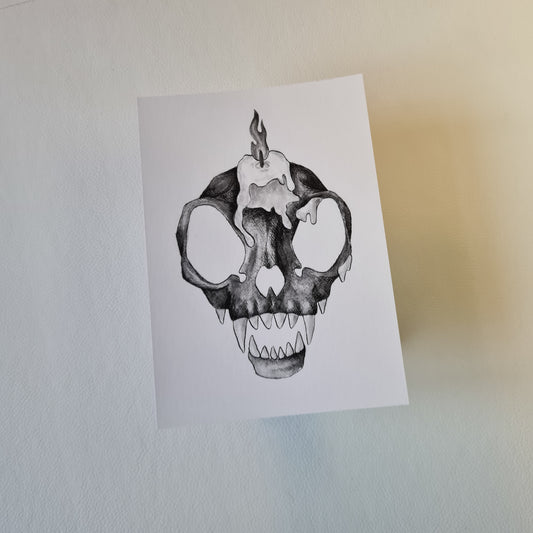 Kunstdruck - Wachsgekrönter Schädel