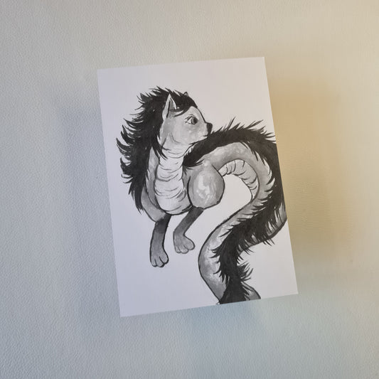 Kunstdruck - Das mystische KatzendrachenWesen